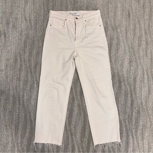 Frank & Eileen Monaghan Jeans Cream Cropped Raw Hem Button Fly Women’s Sz 28